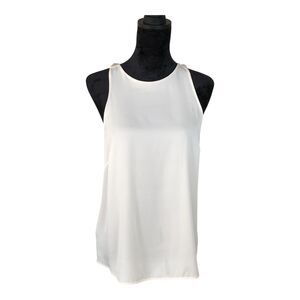 Halston Heritage Collection 100% Silk Quiet Luxury White Lined‎ Camisole Size 10